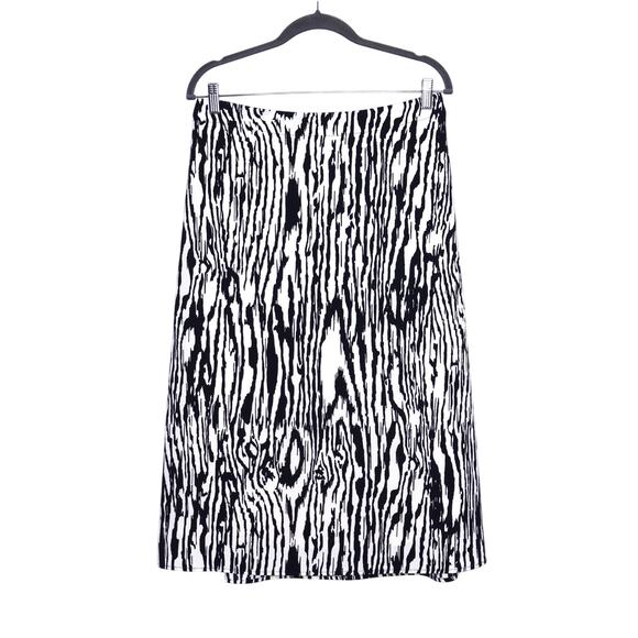 BAUM UND PFERDGARTEN Zebra Print Skirt Black White Midi Lined Women's 40 / US 10 - Picture 1 of 10